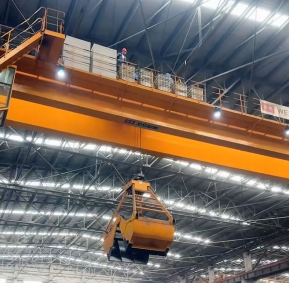 河南起重機廠家供貨抓斗橋式起重機、抓斗吊