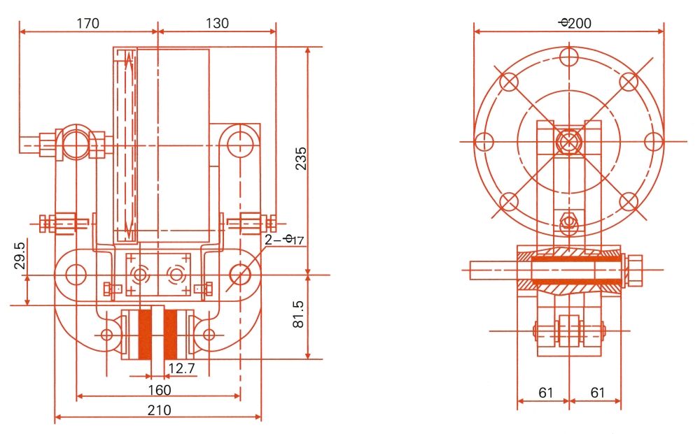 焦作制動器、DCPZ12.7系列電磁鉗盤式制動器廠家、型號、價格