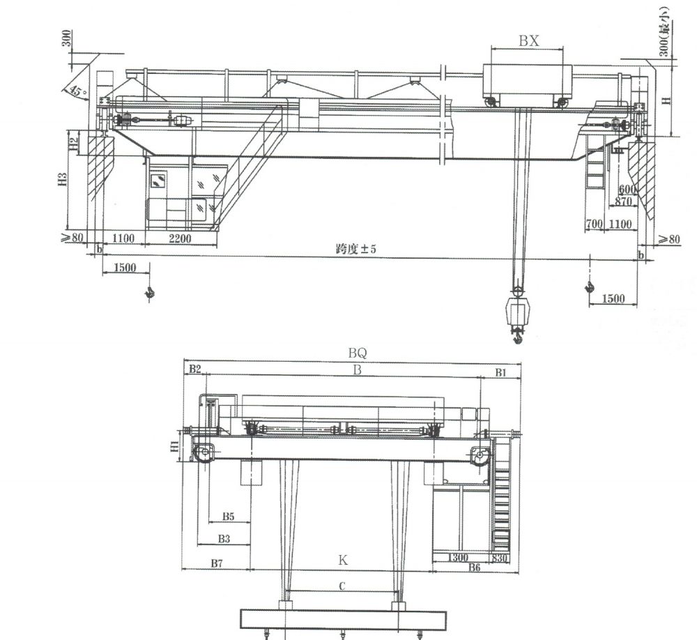 QG型掛梁橋式起重機(jī)(垂直主梁方向)