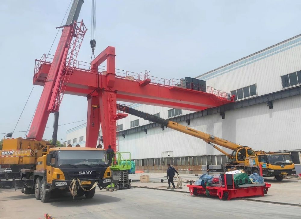 半腿龍門吊、電動單支腿雙梁門式起重機