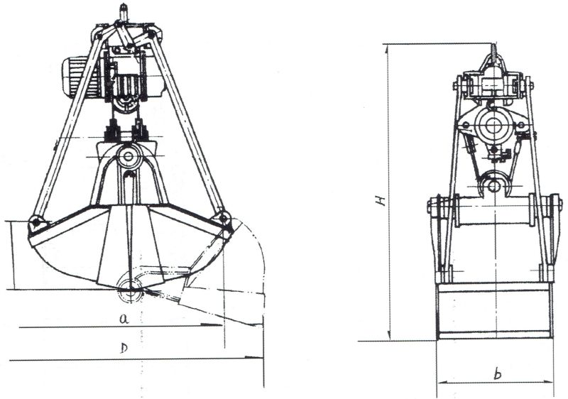 U型電動馬達抓斗、馬達抓斗型號、規(guī)格、參數(shù)、價格