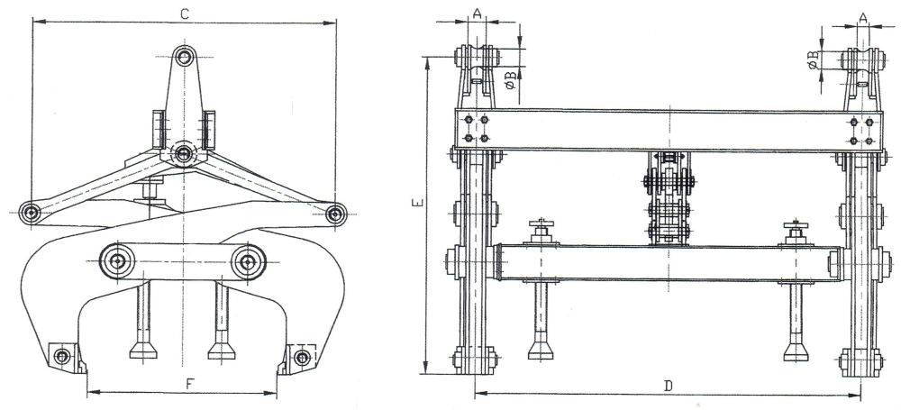 雙吊耳自動開閉板坯夾鉗