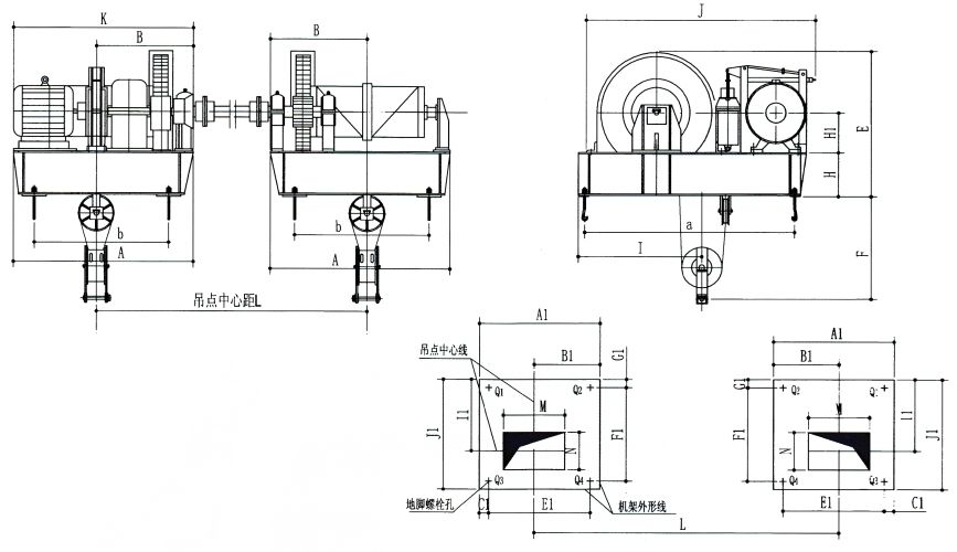 QPK2×50KN-QPK2×250KN系列卷?yè)P(yáng)式雙吊點(diǎn)啟閉機(jī)外形及基礎(chǔ)布置示意圖.jpg