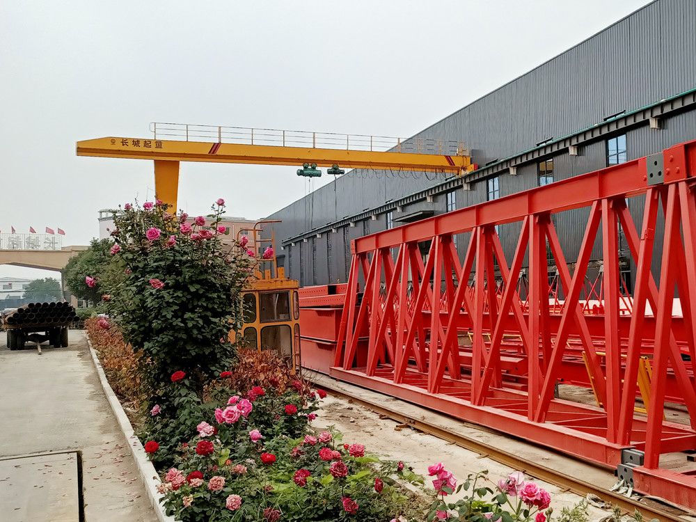 山東泰安起重機、龍門吊、L型電動葫蘆半腿門式起重機廠家供貨