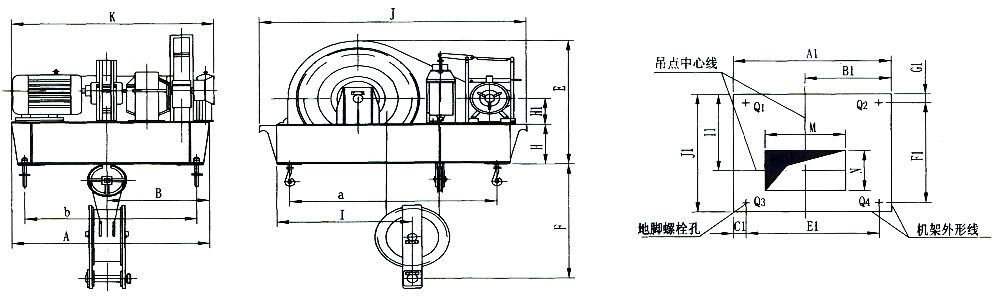 QPK1×50KN-QPK1×250KN系列卷揚式單吊點啟閉機外形及基礎布置示意圖.jpg