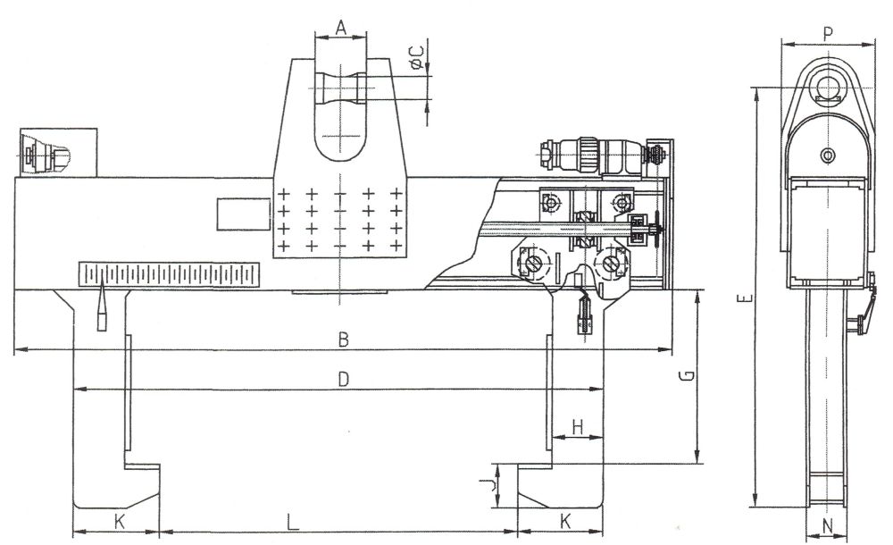 電動水平螺桿式臥卷提升機外形尺寸圖