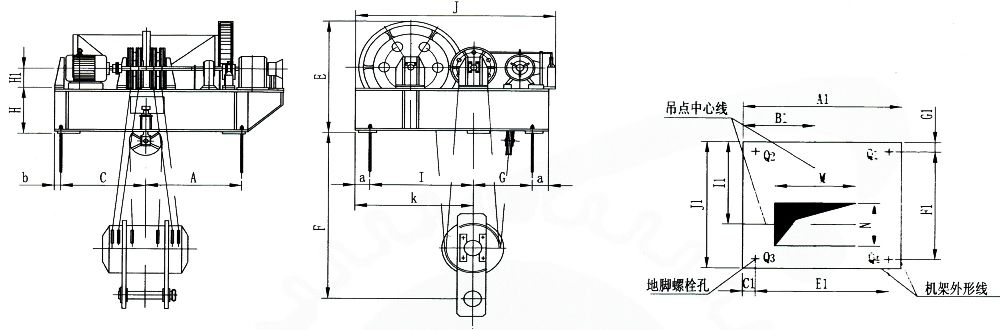 QPK1×400KN-QPK1×1250KN系列卷揚式單吊點啟閉機外形及基礎布置示意圖.jpg
